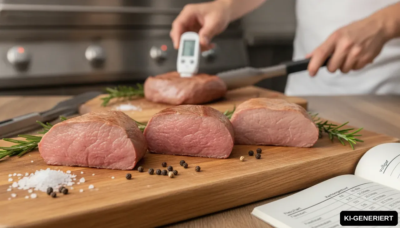 Kalbsfilet Kerntemperatur - Rosa, Medium & Vollgar (KI-generiertes Bild)