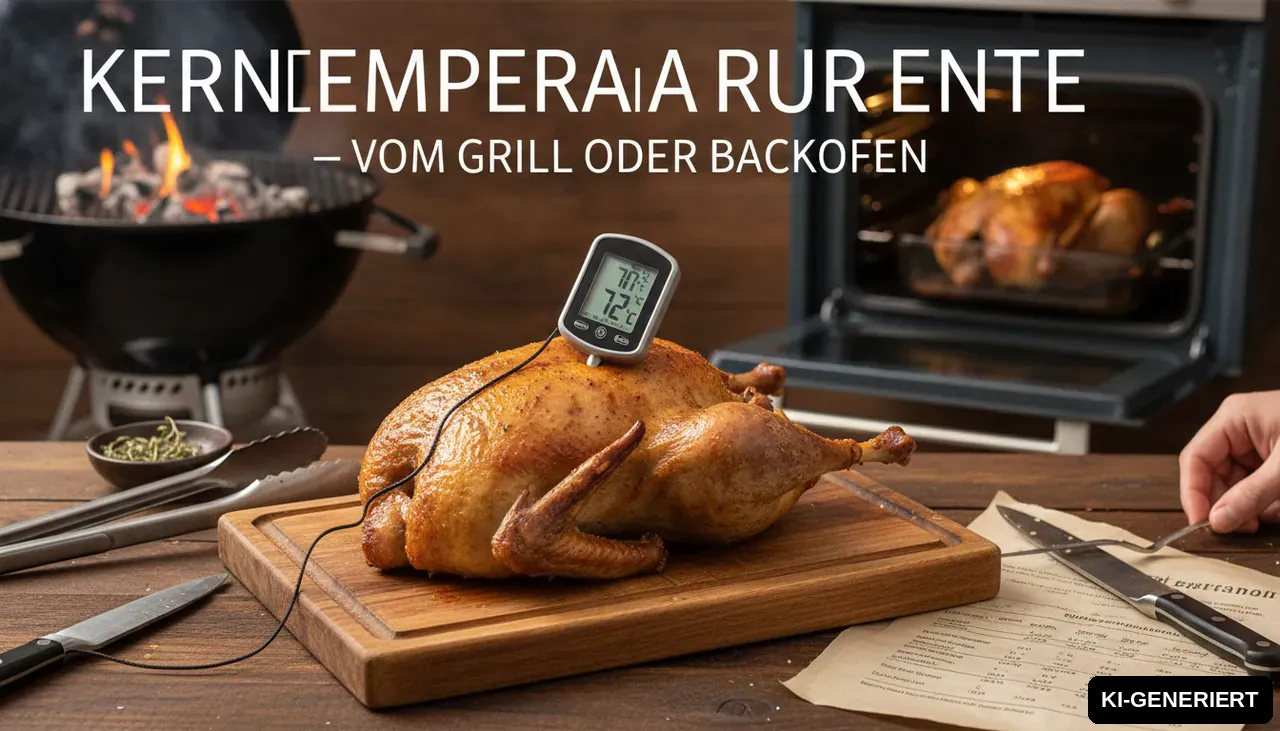Kerntemperatur Ente - Vom Grill oder Backofen (KI-generiertes Bild)