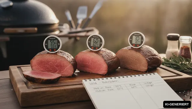 Rehrücken Kerntemperatur für Medium Rare, Rosa & Vollgar