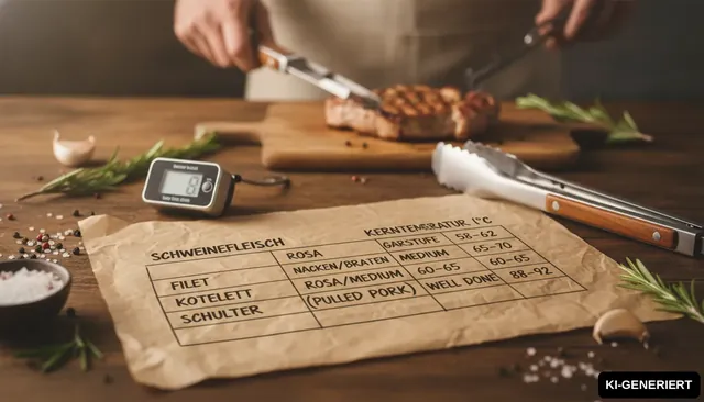 Kerntemperatur Schwein - Tabelle & Übersicht für Schweinefleisch