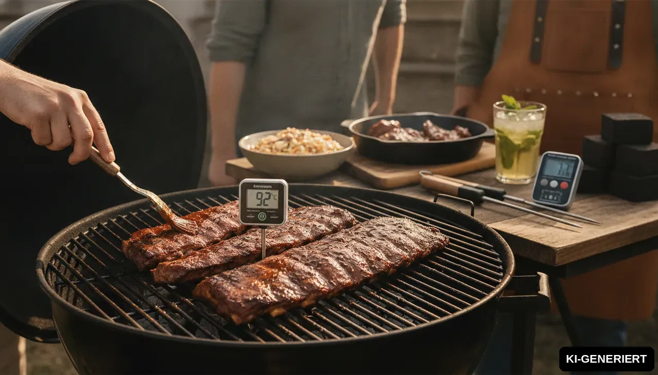 Kerntemperatur Spareribs: Rippchen Grillen - Zubereitung auf dem Grill (KI-generiertes Bild)