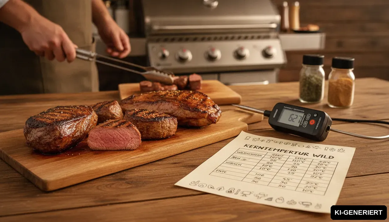 Kerntemperatur Wild - Tabelle & Übersicht für Wildfleisch (KI-generiertes Bild)
