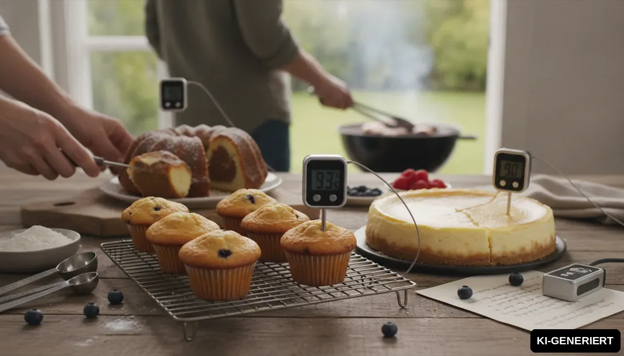 Kuchen Kerntemperatur für Muffins, Käsekochen, Rührkuchen & mehr (KI-generiertes Bild)