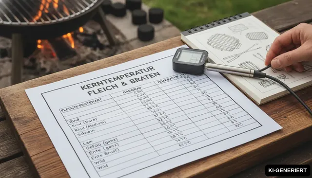 Liste Kerntemperatur - Tabelle für Fleisch & Braten