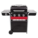 Char-Broil 140 721 Gas2Coal 330 Hybrid Grill - 3 - Brenner Gas & Kohlegrill mit Seitenbrenner, Schwarz